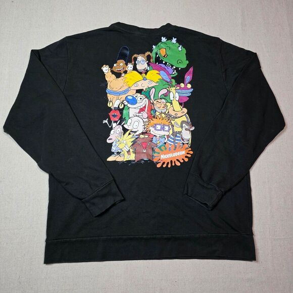 Vintage/Retro Nickelodeon Rugrats Hey Arnold Black Graphic Sweatshirt Size Large - Picture 1 of 7